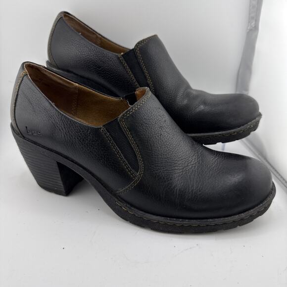 Born Concepts B.O.C Kimy Black Clog Bootie Size 10 C03603 Block Heel Slip On EUC - Picture 7 of 12